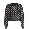 Balenciaga Intarsia Knit Logo Crewneck Sweater