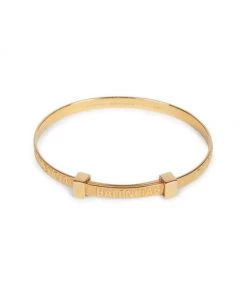Balenciaga Force Striped Goldtone Logo Bracelet For Men
