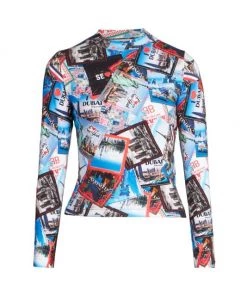 Balenciaga Cities Postcard Long Sleeve Top