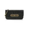 Balenciaga Gossip Croc-Embossed Leather Wallet-On-Chain Optic White