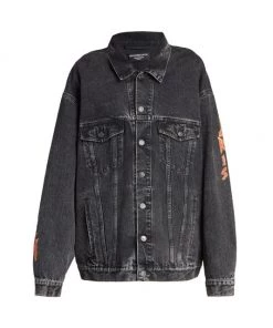 Balenciaga Cities Oversized Denim Logo Jacket