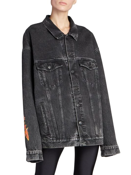 Balenciaga Cities Oversized Denim Logo Jacket - Image 3