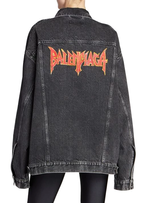 Balenciaga Cities Oversized Denim Logo Jacket - Image 5
