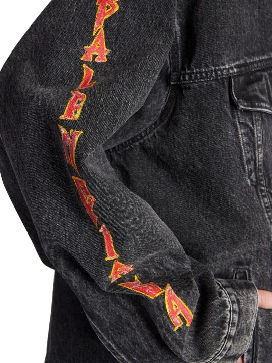 Balenciaga Cities Oversized Denim Logo Jacket - Image 6