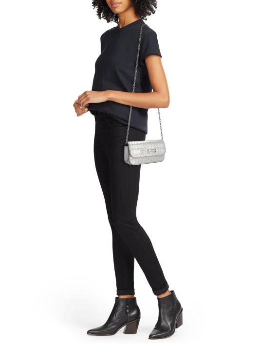 Balenciaga Gossip Metallic Croco-Embossed Leather Wallet-On-Chain - Image 2