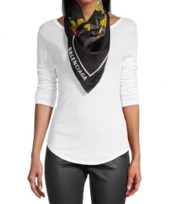 The Simpsons™ X Balenciaga Silk Graphic Scarf White