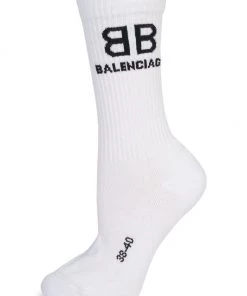 Balenciaga BB Logo Tennis Socks White Black