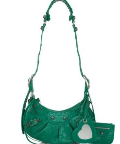 Balenciaga XS Le Cagole Leather Shoulder Bag Purple