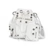 Balenciaga XS Le Cagole Leather Bucket Bag Optic White