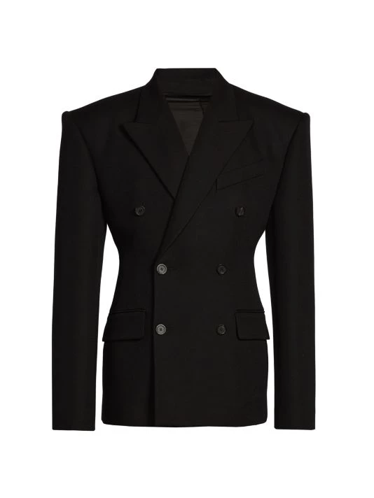 Balenciaga Wool-Blend Double-Breasted Jacket For Men