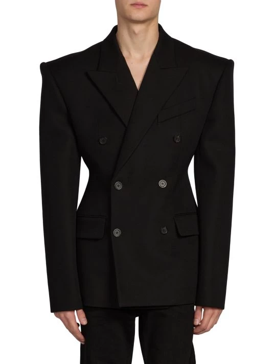 Balenciaga Wool-Blend Double-Breasted Jacket For Men - Image 3