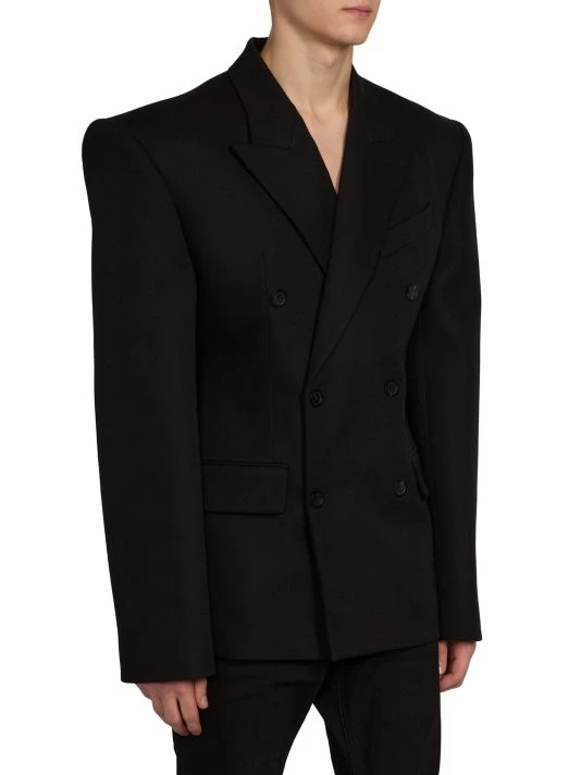 Balenciaga Wool-Blend Double-Breasted Jacket For Men - Image 4