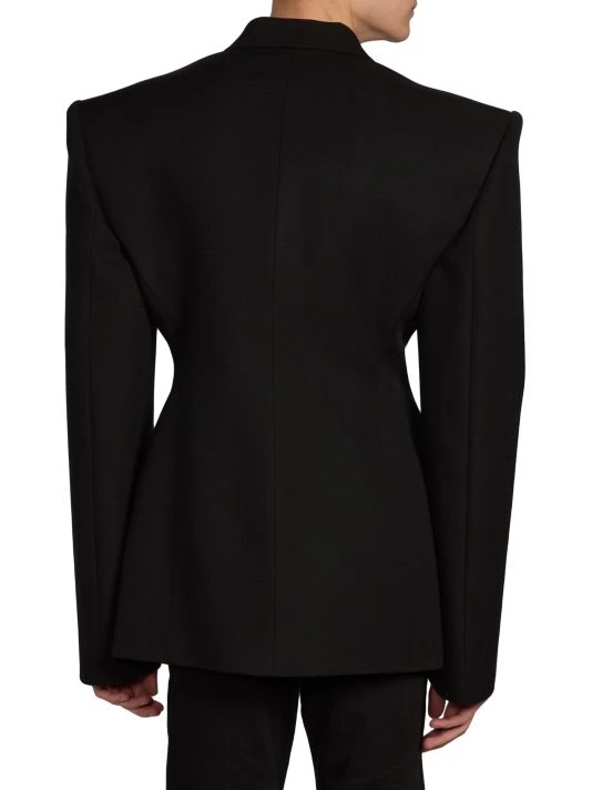 Balenciaga Wool-Blend Double-Breasted Jacket For Men - Image 5