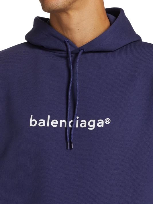 Balenciaga Logo Hoodie For Men Burgundy White - Image 6