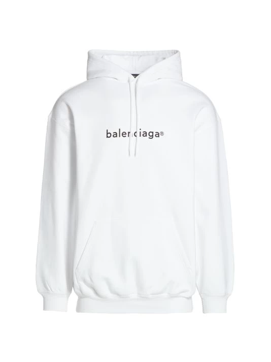 Balenciaga Logo Hoodie For Men Burgundy White - Image 9