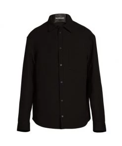 Balenciaga Wool-Blend Shirt Jacket For Men
