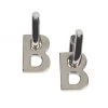 Balenciaga Silvertone "B" Drop Earrings For Men