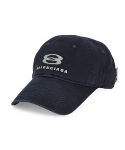 Balenciaga Snowboard Logo Baseball Cap For Men Marine Blue Grey
