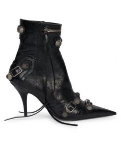 Balenciaga Cagole Leather Booties