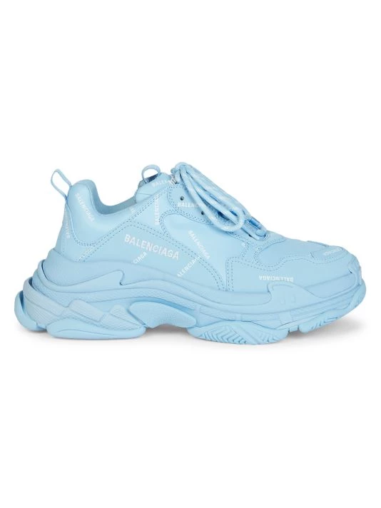 Balenciaga Allover Logo Triple S Sneakers For Men White Black