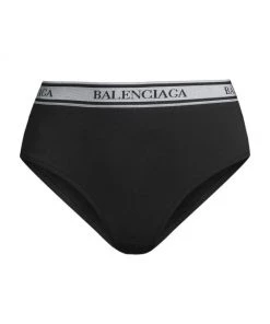 Balenciaga Logo Band High-Waisted Brief White