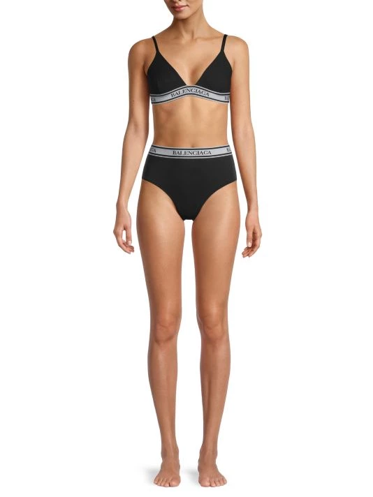 Balenciaga Logo Band High-Waisted Brief White - Image 2