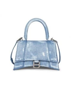 Balenciaga Hourglass Painted Denim Top Handle Bag