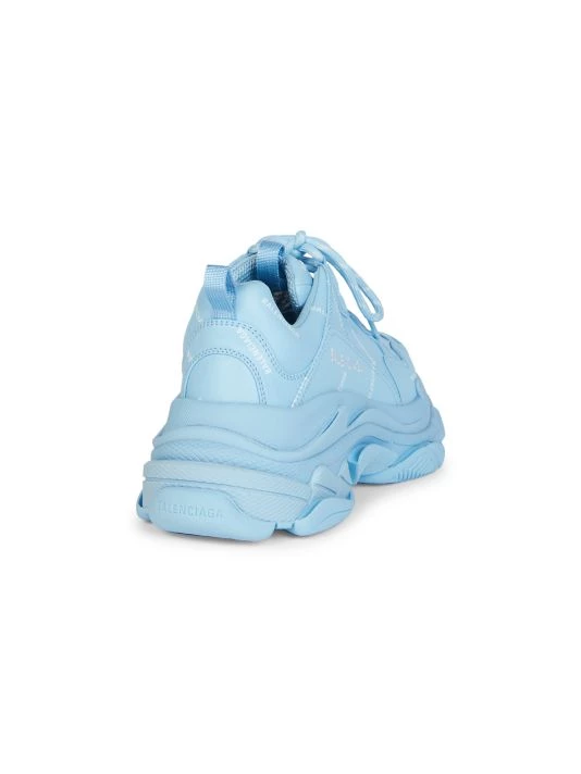 Balenciaga Allover Logo Triple S Sneakers For Men White Black - Image 3