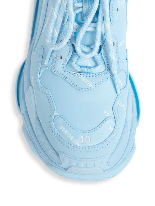 Balenciaga Allover Logo Triple S Sneakers For Men White Black - Image 4