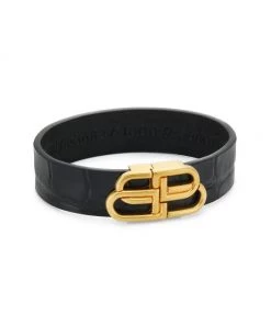 Balenciaga BB Leather Thin Bracelet