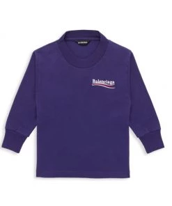 Balenciaga Little Kid's & Kid's Long-Sleeve Logo Tee For Kids