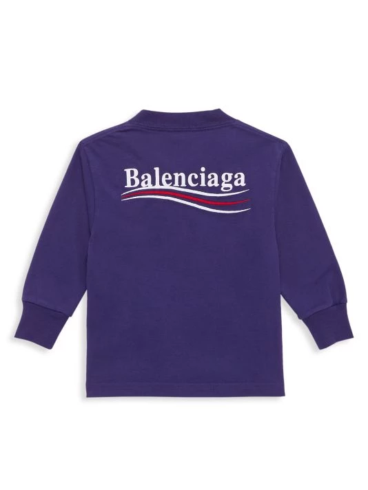 Balenciaga Little Kid's & Kid's Long-Sleeve Logo Tee For Kids - Image 3