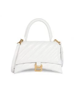 Balenciaga Small Hourglass Quilted Leather Top Handle Bag