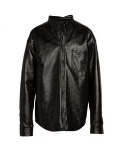 Balenciaga Monogram Leather Overshirt For Men