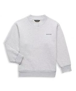 Balenciaga Little Kid's & Kid's Classic Logo Crewneck Hoodie For Kids