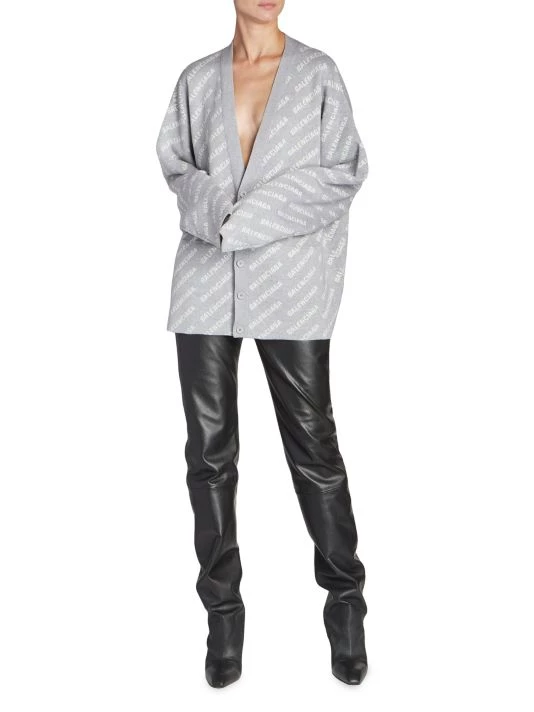 Balenciaga All-Over Logo Knit Cardigan - Image 2