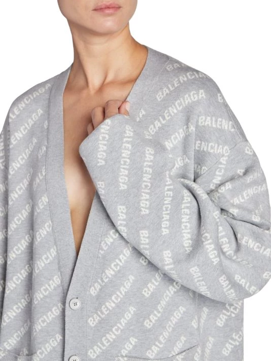 Balenciaga All-Over Logo Knit Cardigan - Image 6