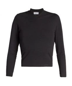 Balenciaga Logo Fitted V-Neck Top