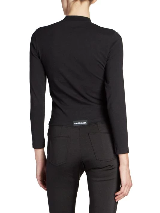 Balenciaga Logo Fitted V-Neck Top - Image 5