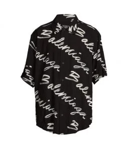 Balenciaga Script Logo Shirt For Men