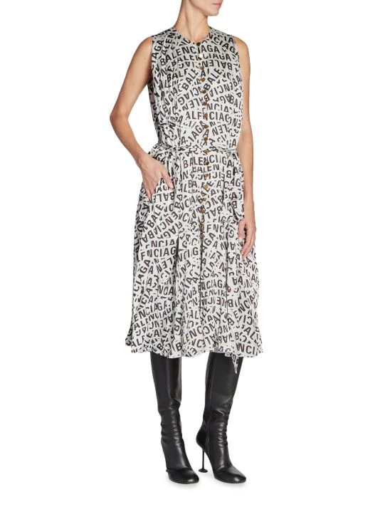 Balenciaga Logo Sleeveless Midi Dress - Image 2
