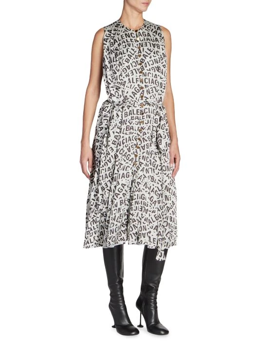 Balenciaga Logo Sleeveless Midi Dress - Image 3