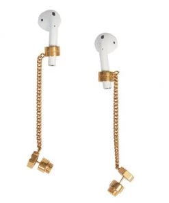 Balenciaga Goldtone EarPod Screw Drop Earrings For Men