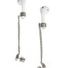 Balenciaga Silvertone EarPod Screw Drop Earrings For Men