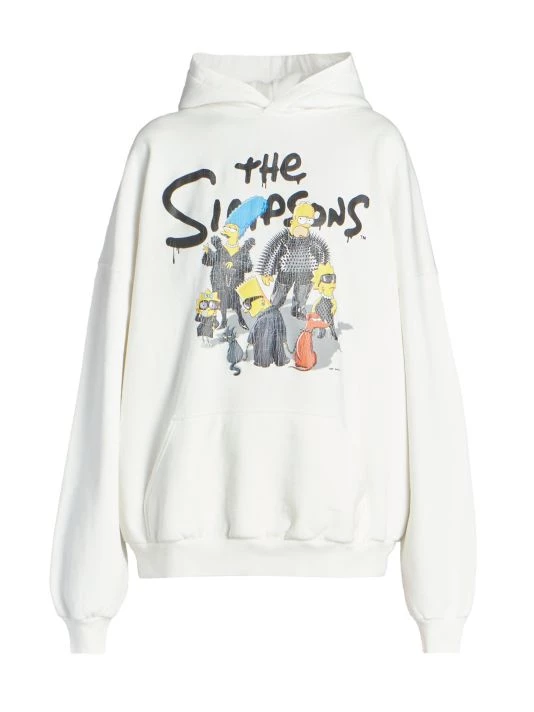 Balenciaga The Simpsons™ & © 20th Television Cotton Hoodie Sweatshirt Off White - Image 3