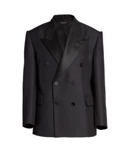 Balenciaga Double-Breasted Tuxuedo Blazer