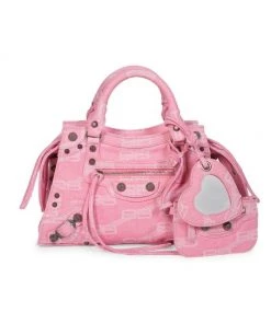 Balenciaga Neo Cagole Logo Canvas Shoulder Bag