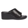 Balenciaga Rise Leather Wedge Sandals White Black