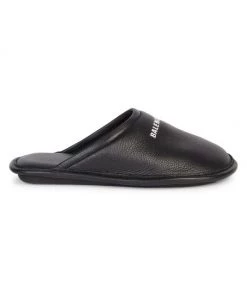 Balenciaga Home Logo Mule Flats For Men