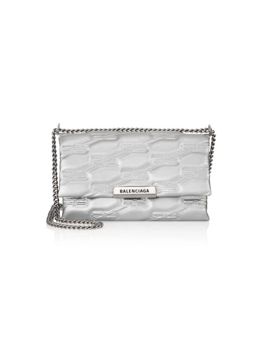 Balenciaga Triplet BB-Embossed Leather Shoulder Bag